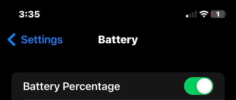 iPhone постоянно показывает 1 процент