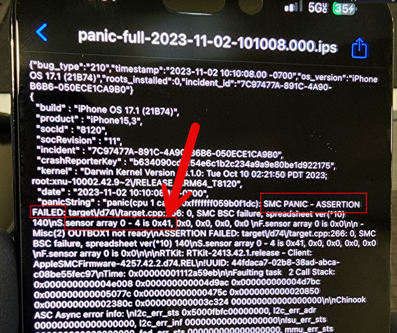 Ошибки panic full в айфонах